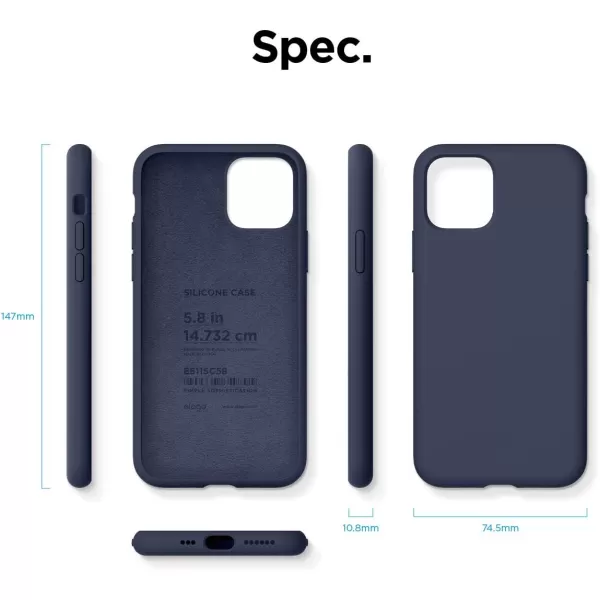 elago Compatible with iPhone 11 Case Liquid Silicone Case Full Body Protective Cover AntiScratch Soft Microfiber 61 inch RediPhone 11 Pro Jean Indigo