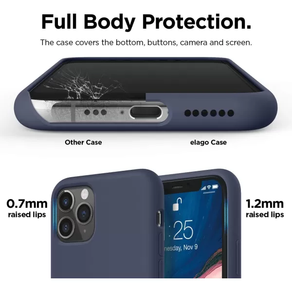 elago Compatible with iPhone 11 Case Liquid Silicone Case Full Body Protective Cover AntiScratch Soft Microfiber 61 inch RediPhone 11 Pro Jean Indigo