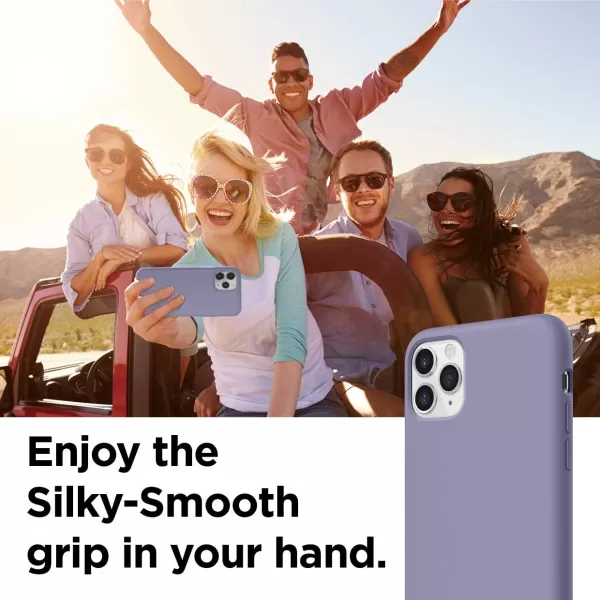 elago Compatible with iPhone 11 Case Liquid Silicone Case Full Body Protective Cover AntiScratch Soft Microfiber 61 inch RediPhone 11 Pro Max Lavender Grey