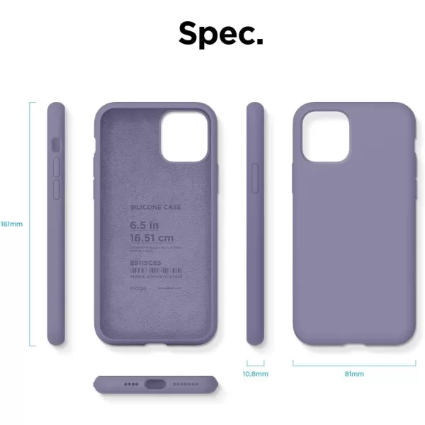 elago Compatible with iPhone 11 Case Liquid Silicone Case Full Body Protective Cover AntiScratch Soft Microfiber 61 inch RediPhone 11 Pro Max Lavender Grey