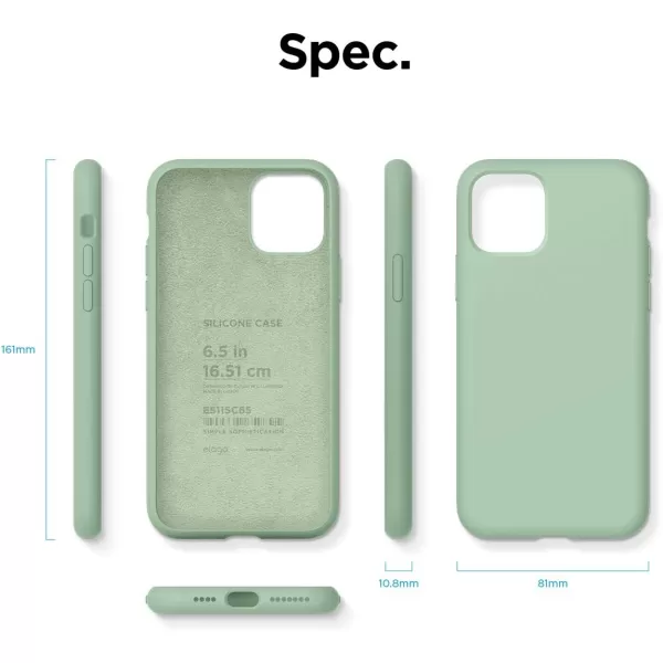 elago Compatible with iPhone 11 Case Liquid Silicone Case Full Body Protective Cover AntiScratch Soft Microfiber 61 inch RediPhone 11 Pro Max Pastel Green