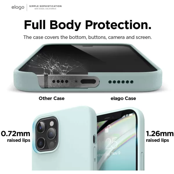 elago Compatible with iPhone 12 Mini Case Liquid Silicone Case Full Body Protective Cover Shockproof Slim Phone Case AntiScratch Soft Microfiber Lining 54 inch OrangeiPhone 12 Pro Max Green