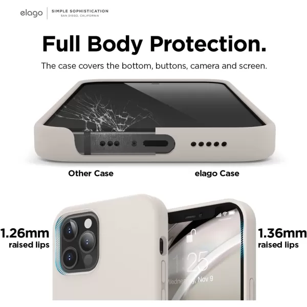 elago Compatible with iPhone 12 Mini Case Liquid Silicone Case Full Body Protective Cover Shockproof Slim Phone Case AntiScratch Soft Microfiber Lining 54 inch OrangeiPhone 12  iPhone 12 Pro Stone