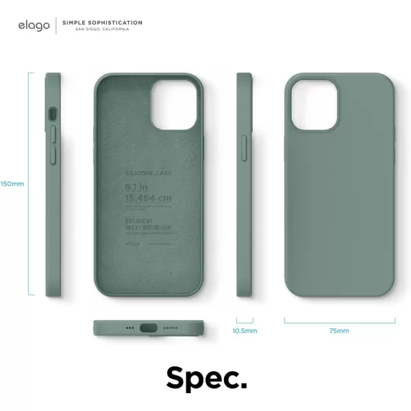 elago Compatible with iPhone 12 Mini Case Liquid Silicone Case Full Body Protective Cover Shockproof Slim Phone Case AntiScratch Soft Microfiber Lining 54 inch OrangeiPhone 12  iPhone 12 Pro Midnight Green