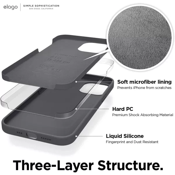 elago Compatible with iPhone 12 Mini Case Liquid Silicone Case Full Body Protective Cover Shockproof Slim Phone Case AntiScratch Soft Microfiber Lining 54 inch OrangeiPhone 12  iPhone 12 Pro Dark Grey