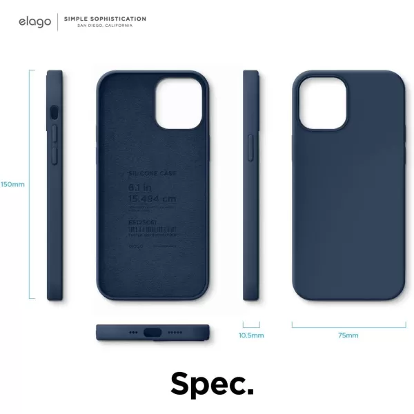 elago Compatible with iPhone 12 Mini Case Liquid Silicone Case Full Body Protective Cover Shockproof Slim Phone Case AntiScratch Soft Microfiber Lining 54 inch OrangeiPhone 12  iPhone 12 Pro Jean Indigo