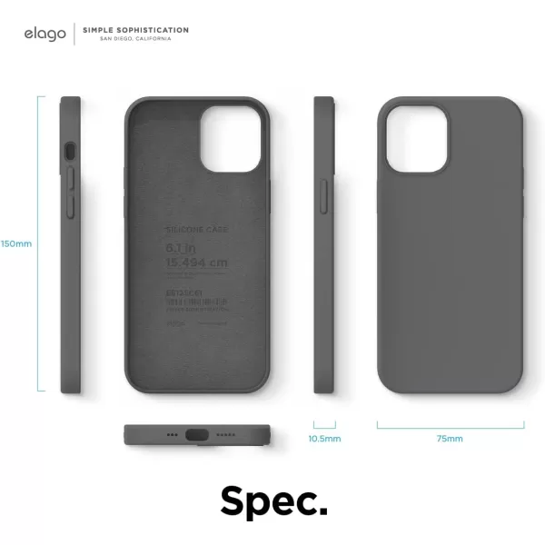 elago Compatible with iPhone 12 Mini Case Liquid Silicone Case Full Body Protective Cover Shockproof Slim Phone Case AntiScratch Soft Microfiber Lining 54 inch OrangeiPhone 12  iPhone 12 Pro Dark Grey