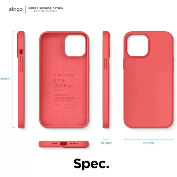 elago Compatible with iPhone 12 Mini Case Liquid Silicone Case Full Body Protective Cover Shockproof Slim Phone Case AntiScratch Soft Microfiber Lining 54 inch OrangeiPhone 12 Pro Max Red