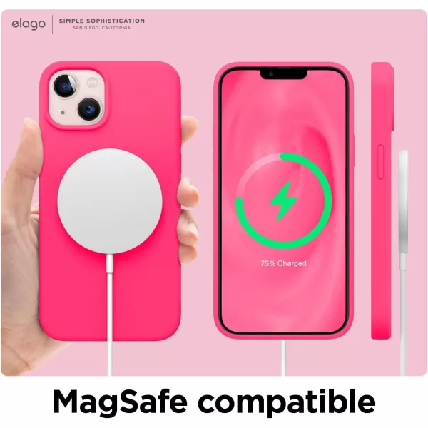 elago Compatible with iPhone 13 Case Liquid Silicone Case Full Body Screen Camera Protective Cover Shockproof Slim Phone Case AntiScratch Soft Microfiber Lining 61 inch Pastel GreenIce Red