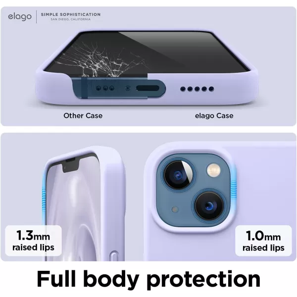 elago Compatible with iPhone 13 Case Liquid Silicone Case Full Body Screen Camera Protective Cover Shockproof Slim Phone Case AntiScratch Soft Microfiber Lining 61 inch Pastel GreenPurple