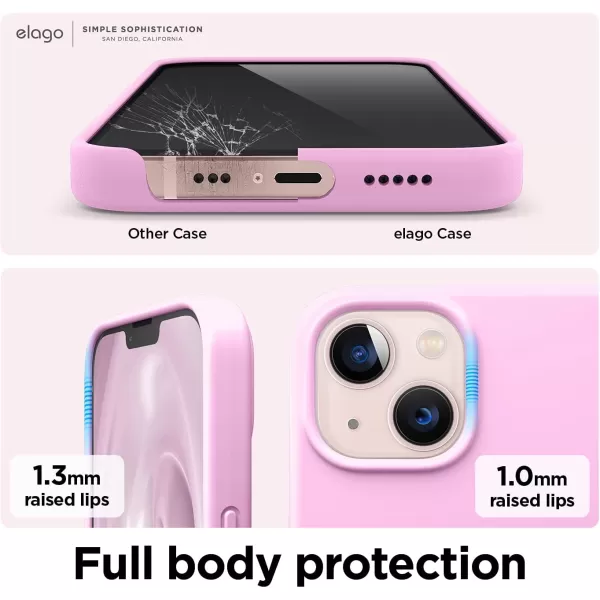 elago Compatible with iPhone 13 Case Liquid Silicone Case Full Body Screen Camera Protective Cover Shockproof Slim Phone Case AntiScratch Soft Microfiber Lining 61 inch Pastel GreenHot Pink