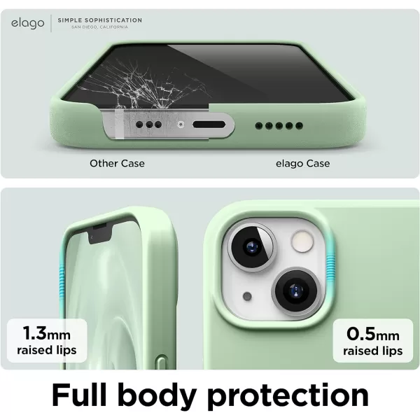 elago Compatible with iPhone 13 Case Liquid Silicone Case Full Body Screen Camera Protective Cover Shockproof Slim Phone Case AntiScratch Soft Microfiber Lining 61 inch Pastel GreenPastel Green