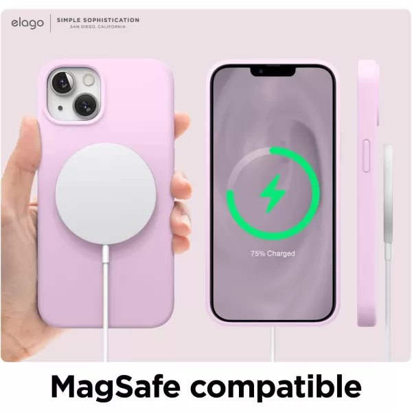 elago Compatible with iPhone 13 Case Liquid Silicone Case Full Body Screen Camera Protective Cover Shockproof Slim Phone Case AntiScratch Soft Microfiber Lining 61 inch Pastel GreenLight Lilac