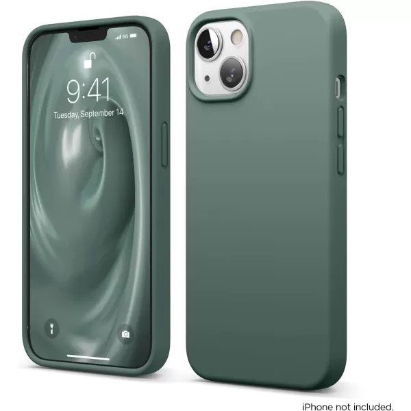 elago Compatible with iPhone 13 Case Liquid Silicone Case Full Body Screen Camera Protective Cover Shockproof Slim Phone Case AntiScratch Soft Microfiber Lining 61 inch Pastel GreenMidnight Green