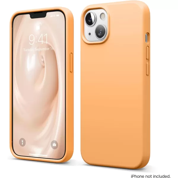 elago Compatible with iPhone 13 Case Liquid Silicone Case Full Body Screen Camera Protective Cover Shockproof Slim Phone Case AntiScratch Soft Microfiber Lining 61 inch Pastel GreenOrange