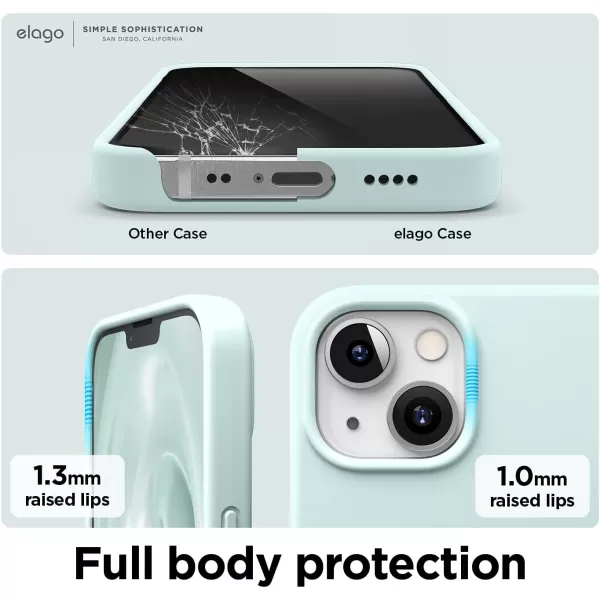 elago Compatible with iPhone 13 Mini Case Liquid Silicone Case Full Body Screen Camera Protective Cover Shockproof Slim Phone Case AntiScratch Soft Microfiber Lining 54 inch PurpleGreen