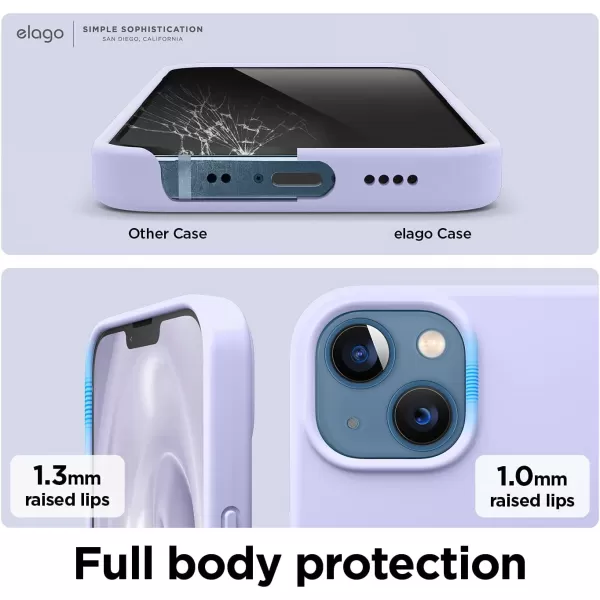 elago Compatible with iPhone 13 Mini Case Liquid Silicone Case Full Body Screen Camera Protective Cover Shockproof Slim Phone Case AntiScratch Soft Microfiber Lining 54 inch PurplePurple