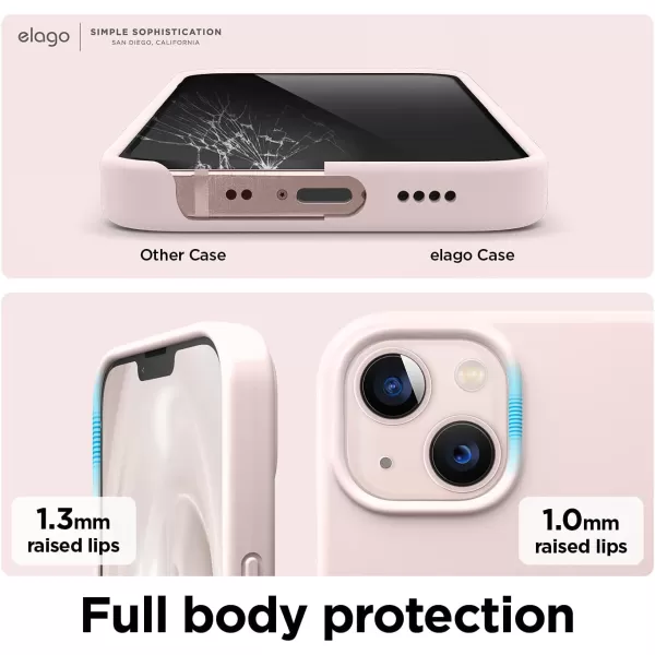 elago Compatible with iPhone 13 Mini Case Liquid Silicone Case Full Body Screen Camera Protective Cover Shockproof Slim Phone Case AntiScratch Soft Microfiber Lining 54 inch PurpleLovely Pink