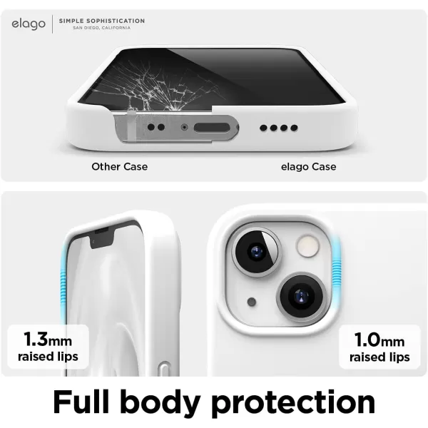 elago Compatible with iPhone 13 Mini Case Liquid Silicone Case Full Body Screen Camera Protective Cover Shockproof Slim Phone Case AntiScratch Soft Microfiber Lining 54 inch PurpleWhite