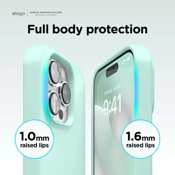 elago Compatible with iPhone 14 Pro Max Case Liquid Silicone Case Full Body Protective Cover Shockproof Slim Phone Case AntiScratch Soft Microfiber Lining 67 inch StoneiPhone 14 Pro Max Aqua Sky