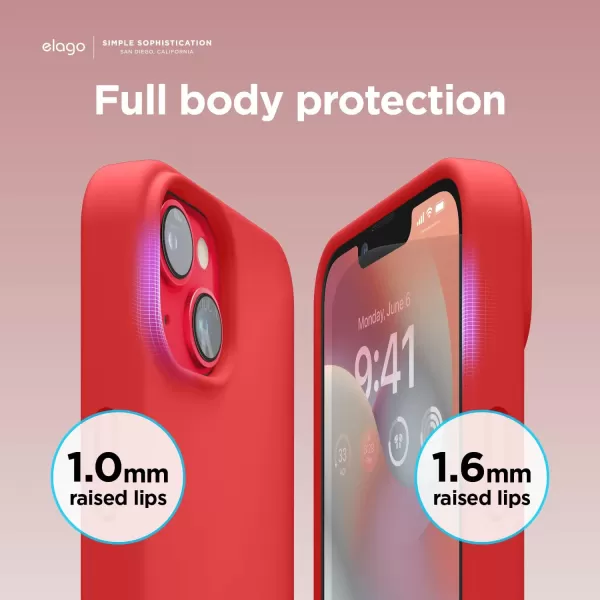 elago Compatible with iPhone 14 Pro Max Case Liquid Silicone Case Full Body Protective Cover Shockproof Slim Phone Case AntiScratch Soft Microfiber Lining 67 inch StoneiPhone 14 Plus Red