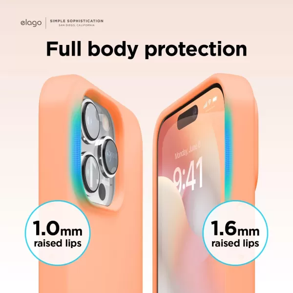 elago Compatible with iPhone 14 Pro Max Case Liquid Silicone Case Full Body Protective Cover Shockproof Slim Phone Case AntiScratch Soft Microfiber Lining 67 inch StoneiPhone 14 Pro Salmon