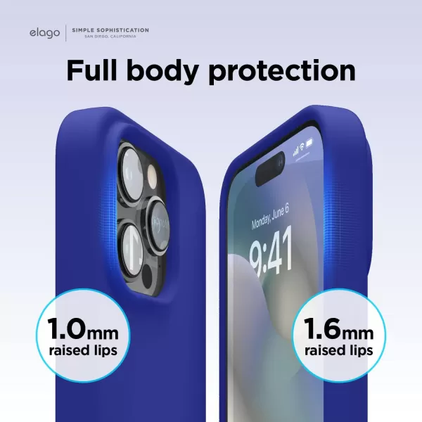 elago Compatible with iPhone 14 Pro Max Case Liquid Silicone Case Full Body Protective Cover Shockproof Slim Phone Case AntiScratch Soft Microfiber Lining 67 inch StoneiPhone 14 Pro Max Cobalt Blue