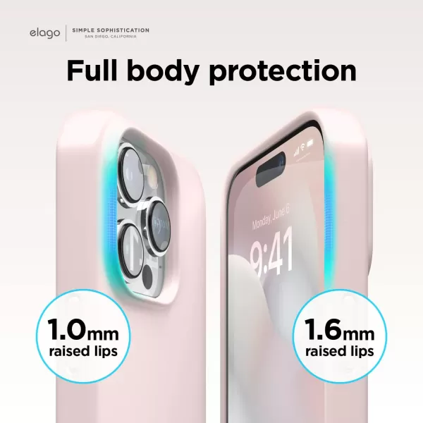 elago Compatible with iPhone 14 Pro Max Case Liquid Silicone Case Full Body Protective Cover Shockproof Slim Phone Case AntiScratch Soft Microfiber Lining 67 inch StoneiPhone 14 Pro Lovely Pink