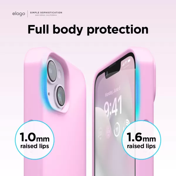 elago Compatible with iPhone 14 Pro Max Case Liquid Silicone Case Full Body Protective Cover Shockproof Slim Phone Case AntiScratch Soft Microfiber Lining 67 inch StoneiPhone 14 Hot Pink