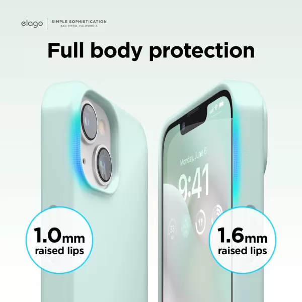 elago Compatible with iPhone 14 Pro Max Case Liquid Silicone Case Full Body Protective Cover Shockproof Slim Phone Case AntiScratch Soft Microfiber Lining 67 inch StoneiPhone 14 Mint