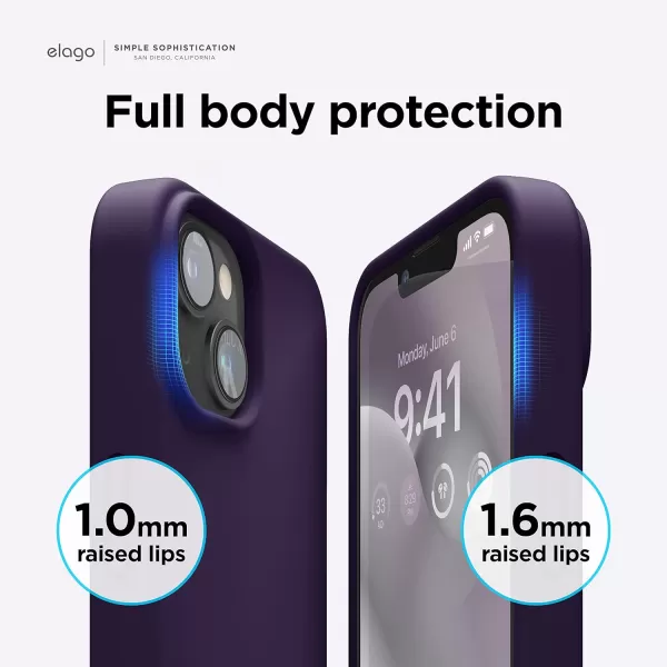 elago Compatible with iPhone 14 Pro Max Case Liquid Silicone Case Full Body Protective Cover Shockproof Slim Phone Case AntiScratch Soft Microfiber Lining 67 inch StoneiPhone 14 Deep Purple