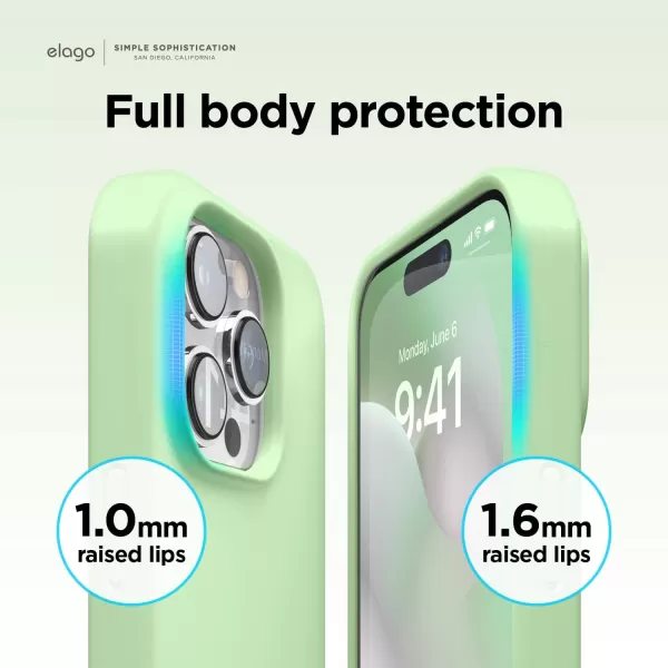 elago Compatible with iPhone 14 Pro Max Case Liquid Silicone Case Full Body Protective Cover Shockproof Slim Phone Case AntiScratch Soft Microfiber Lining 67 inch StoneiPhone 14 Pro Pastel Green