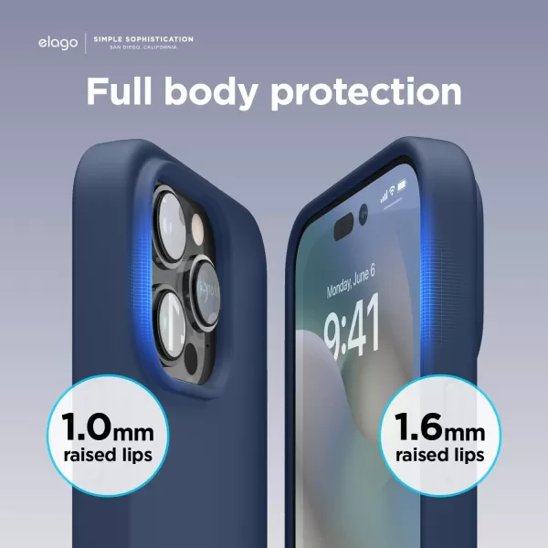 elago Compatible with iPhone 14 Pro Max Case Liquid Silicone Case Full Body Protective Cover Shockproof Slim Phone Case AntiScratch Soft Microfiber Lining 67 inch StoneiPhone 14 Pro Jean Indigo