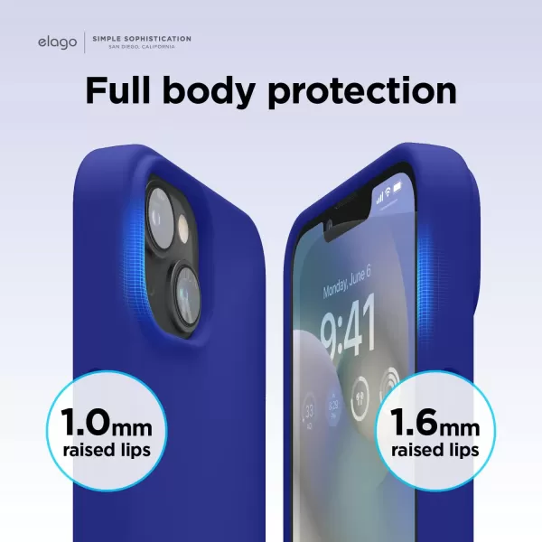 elago Compatible with iPhone 14 Pro Max Case Liquid Silicone Case Full Body Protective Cover Shockproof Slim Phone Case AntiScratch Soft Microfiber Lining 67 inch StoneiPhone 14 Cobalt Blue