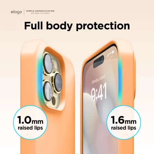 elago Compatible with iPhone 14 Pro Max Case Liquid Silicone Case Full Body Protective Cover Shockproof Slim Phone Case AntiScratch Soft Microfiber Lining 67 inch StoneiPhone 14 Pro Orange