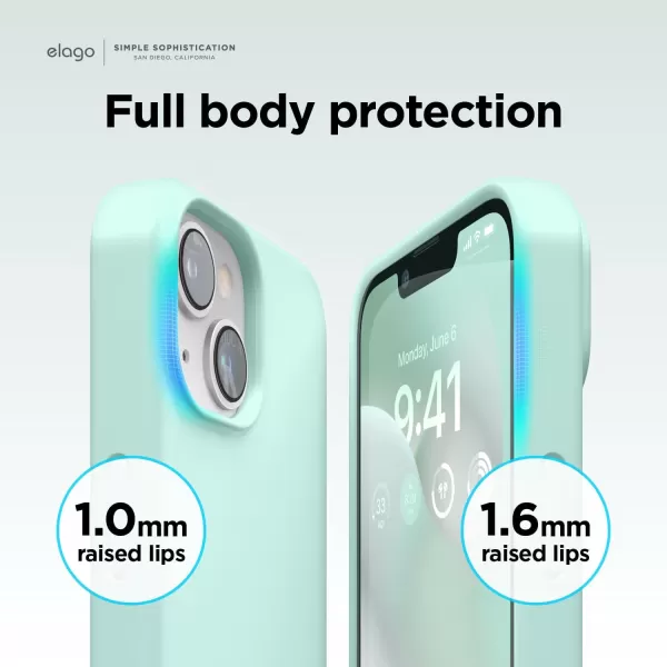 elago Compatible with iPhone 14 Pro Max Case Liquid Silicone Case Full Body Protective Cover Shockproof Slim Phone Case AntiScratch Soft Microfiber Lining 67 inch StoneiPhone 14 Aqua Sky