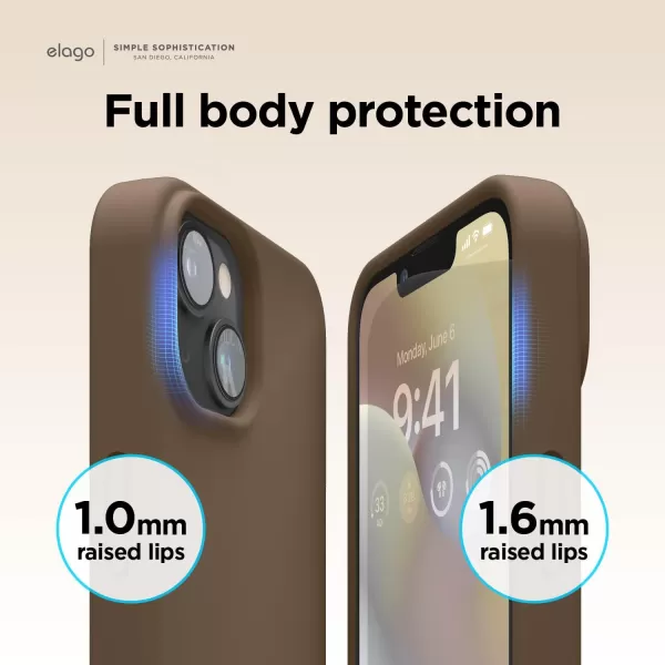 elago Compatible with iPhone 14 Pro Max Case Liquid Silicone Case Full Body Protective Cover Shockproof Slim Phone Case AntiScratch Soft Microfiber Lining 67 inch StoneiPhone 14 Brown