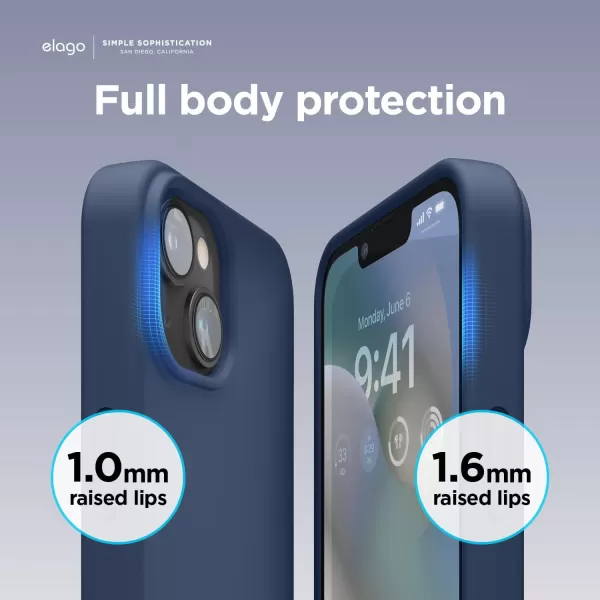 elago Compatible with iPhone 14 Pro Max Case Liquid Silicone Case Full Body Protective Cover Shockproof Slim Phone Case AntiScratch Soft Microfiber Lining 67 inch StoneiPhone 14 Plus Jean Indigo