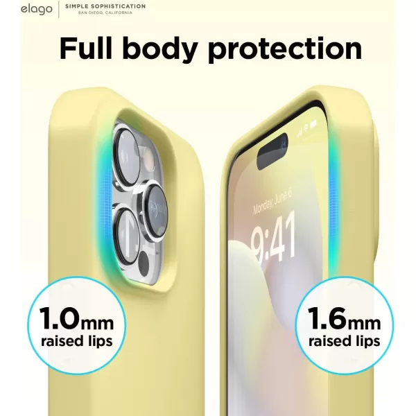 elago Compatible with iPhone 14 Pro Max Case Liquid Silicone Case Full Body Protective Cover Shockproof Slim Phone Case AntiScratch Soft Microfiber Lining 67 inch StoneiPhone 14 Pro Max Yellow