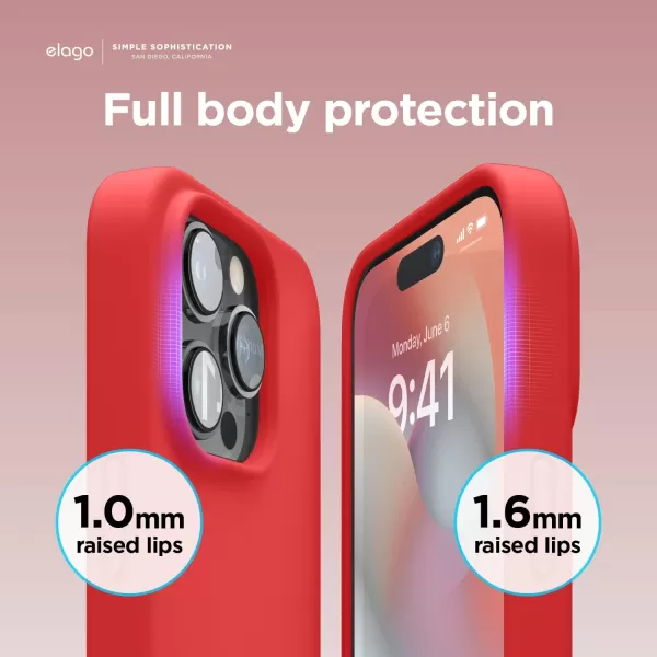 elago Compatible with iPhone 14 Pro Max Case Liquid Silicone Case Full Body Protective Cover Shockproof Slim Phone Case AntiScratch Soft Microfiber Lining 67 inch StoneiPhone 14 Pro Red