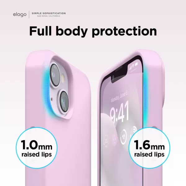 elago Compatible with iPhone 14 Pro Max Case Liquid Silicone Case Full Body Protective Cover Shockproof Slim Phone Case AntiScratch Soft Microfiber Lining 67 inch StoneiPhone 14 Light Lilac