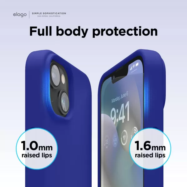 elago Compatible with iPhone 14 Pro Max Case Liquid Silicone Case Full Body Protective Cover Shockproof Slim Phone Case AntiScratch Soft Microfiber Lining 67 inch StoneiPhone 14 Plus Cobalt Blue