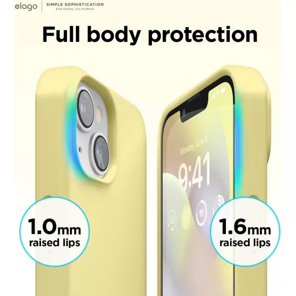 elago Compatible with iPhone 14 Pro Max Case Liquid Silicone Case Full Body Protective Cover Shockproof Slim Phone Case AntiScratch Soft Microfiber Lining 67 inch StoneiPhone 14 Plus Yellow