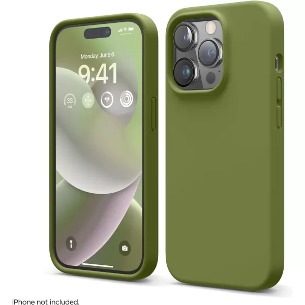 elago Compatible with iPhone 14 Pro Max Case Liquid Silicone Case Full Body Protective Cover Shockproof Slim Phone Case AntiScratch Soft Microfiber Lining 67 inch StoneiPhone 14 Pro Cedar Green