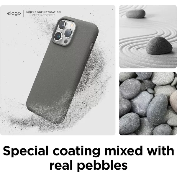 elago Compatible with iPhone 14 Pro Max Case Pebble Case Full Body Protective Cover Shockproof Special Pebble Coated Slim AntiScratch 67 inch City GreyCity Grey