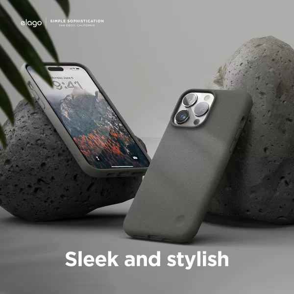 elago Compatible with iPhone 14 Pro Max Case Pebble Case Full Body Protective Cover Shockproof Special Pebble Coated Slim AntiScratch 67 inch City GreyCity Grey