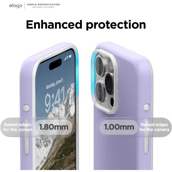 elago Compatible with iPhone 15 Pro Case Compatible with MagSafe Glide Case Full Body Protective Cover Shockproof Slim Phone Case 61 inch Top PurpleBottom ClearTop Purple  Bottom Clear