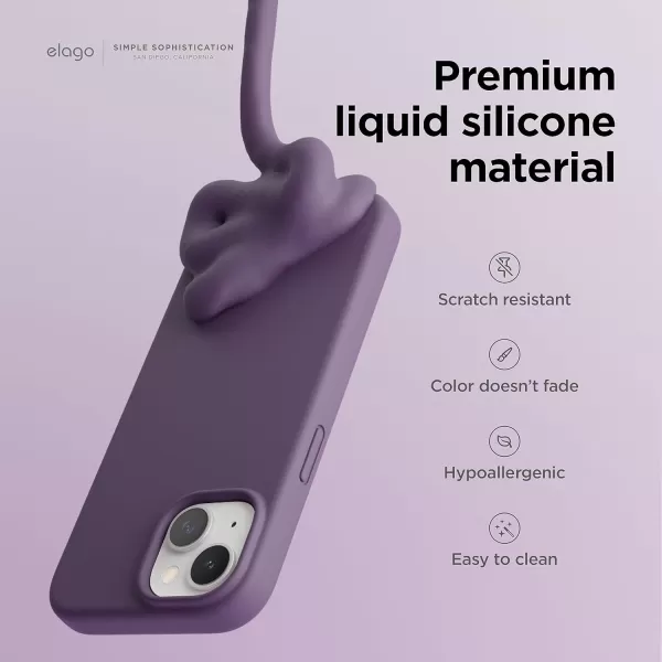 elago Compatible with iPhone Case Liquid Silicone Case Full Body Protective Cover Shockproof Slim Phone Case AntiScratch Soft Microfiber Lining 61 inch Deep Purpleelago Compatible with iPhone Case Liquid Silicone Case Full Body Protective Cover Shockproof Slim Phone Case AntiScratch Soft Microfiber Lining 61 inch Deep Purple