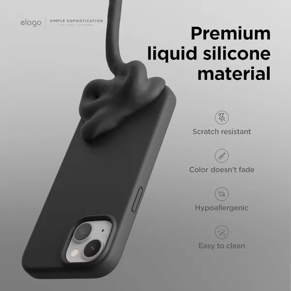 elago Compatible with iPhone Case Liquid Silicone Case Full Body Protective Cover Shockproof Slim Phone Case AntiScratch Soft Microfiber Lining 61 inch Blackelago Compatible with iPhone Case Liquid Silicone Case Full Body Protective Cover Shockproof Slim Phone Case AntiScratch Soft Microfiber Lining 61 inch Black