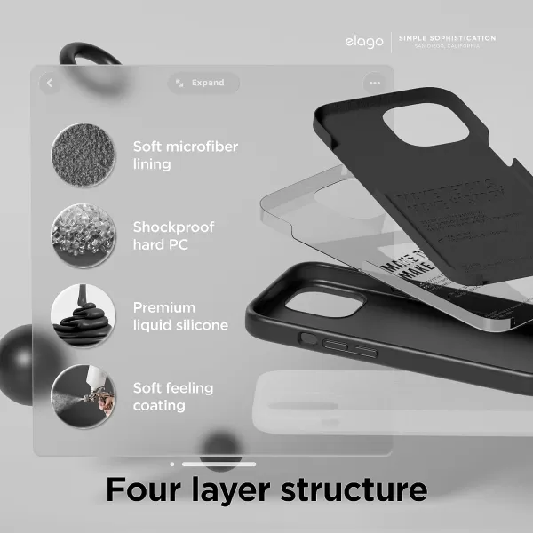 elago Compatible with iPhone Case Liquid Silicone Case Full Body Protective Cover Shockproof Slim Phone Case AntiScratch Soft Microfiber Lining 61 inch Blackelago Compatible with iPhone Case Liquid Silicone Case Full Body Protective Cover Shockproof Slim Phone Case AntiScratch Soft Microfiber Lining 61 inch Black